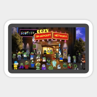 A cozy night at the movies... Sticker